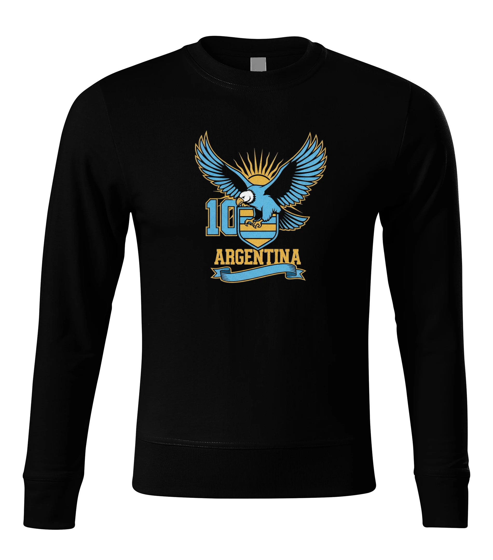 Mikina bez kapucne Modrý Orol Argentína S Číslom 10 Sila Hrdosť A Vášeň