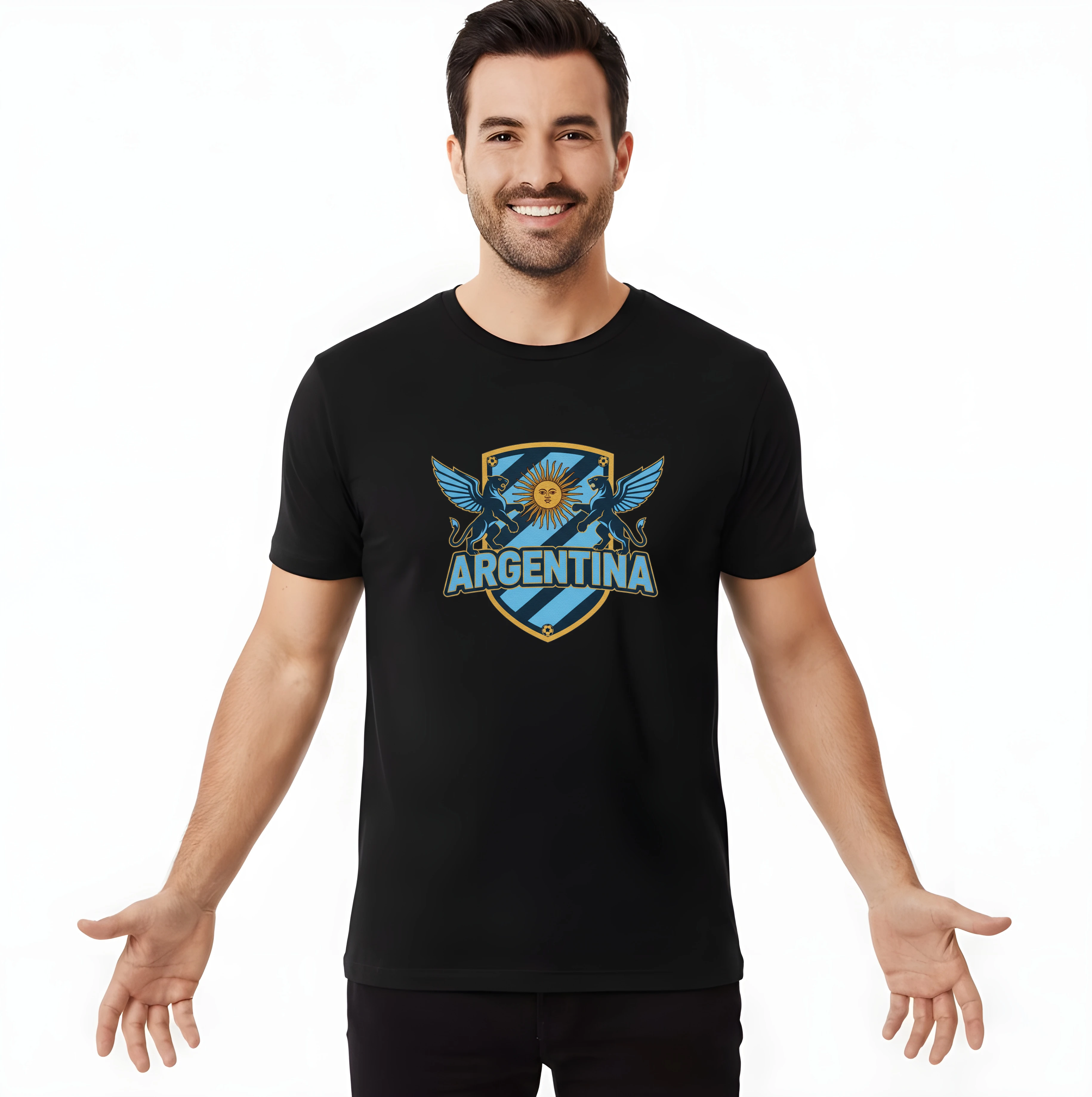 Pánske tričko Krídlaté Pumy A Slnko Argentína Štít Hrdosti A Futbalu