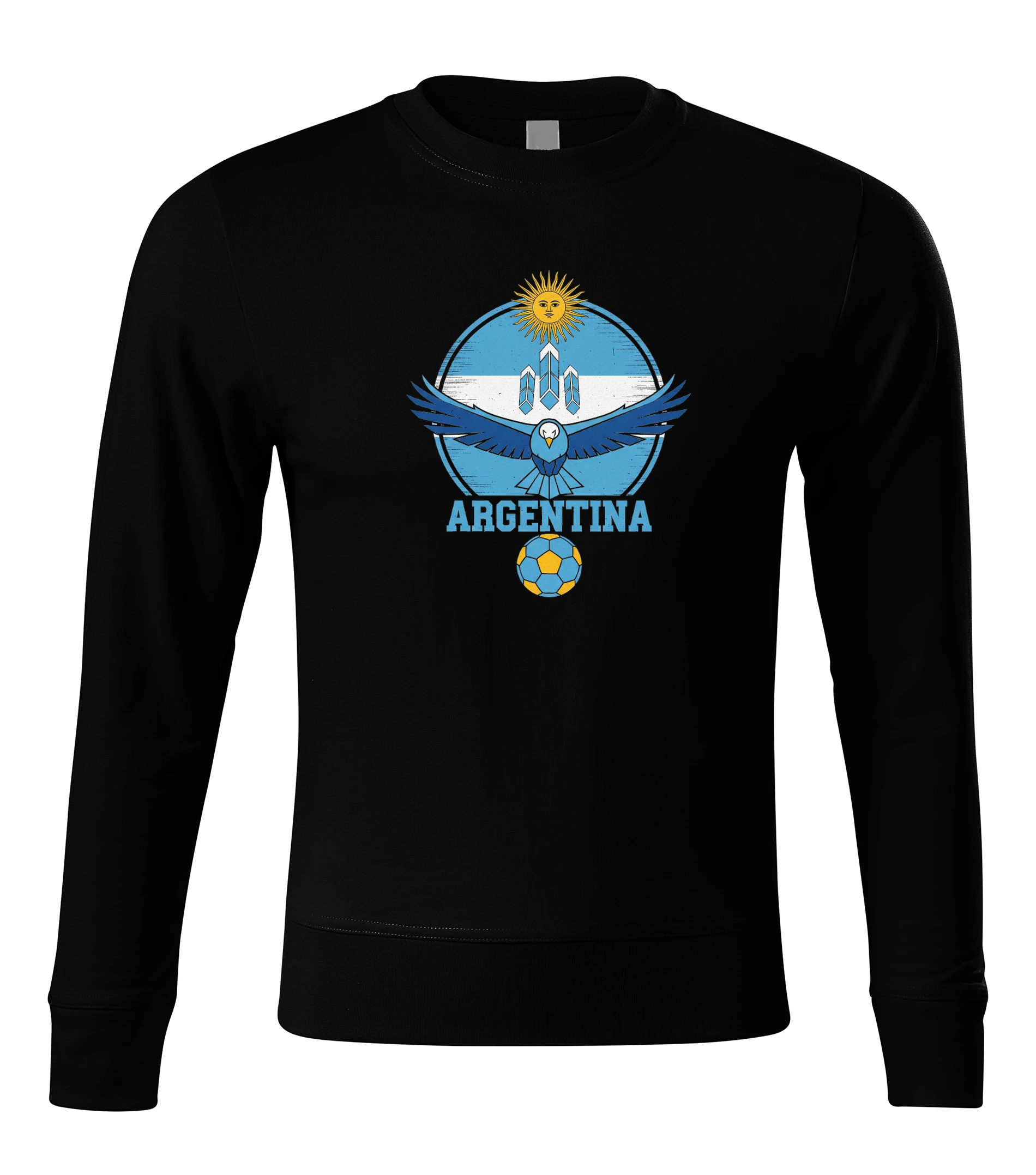 Mikina bez kapucne Argentína Modrý Orol Slnko Krídla A Futbalová Vášeň