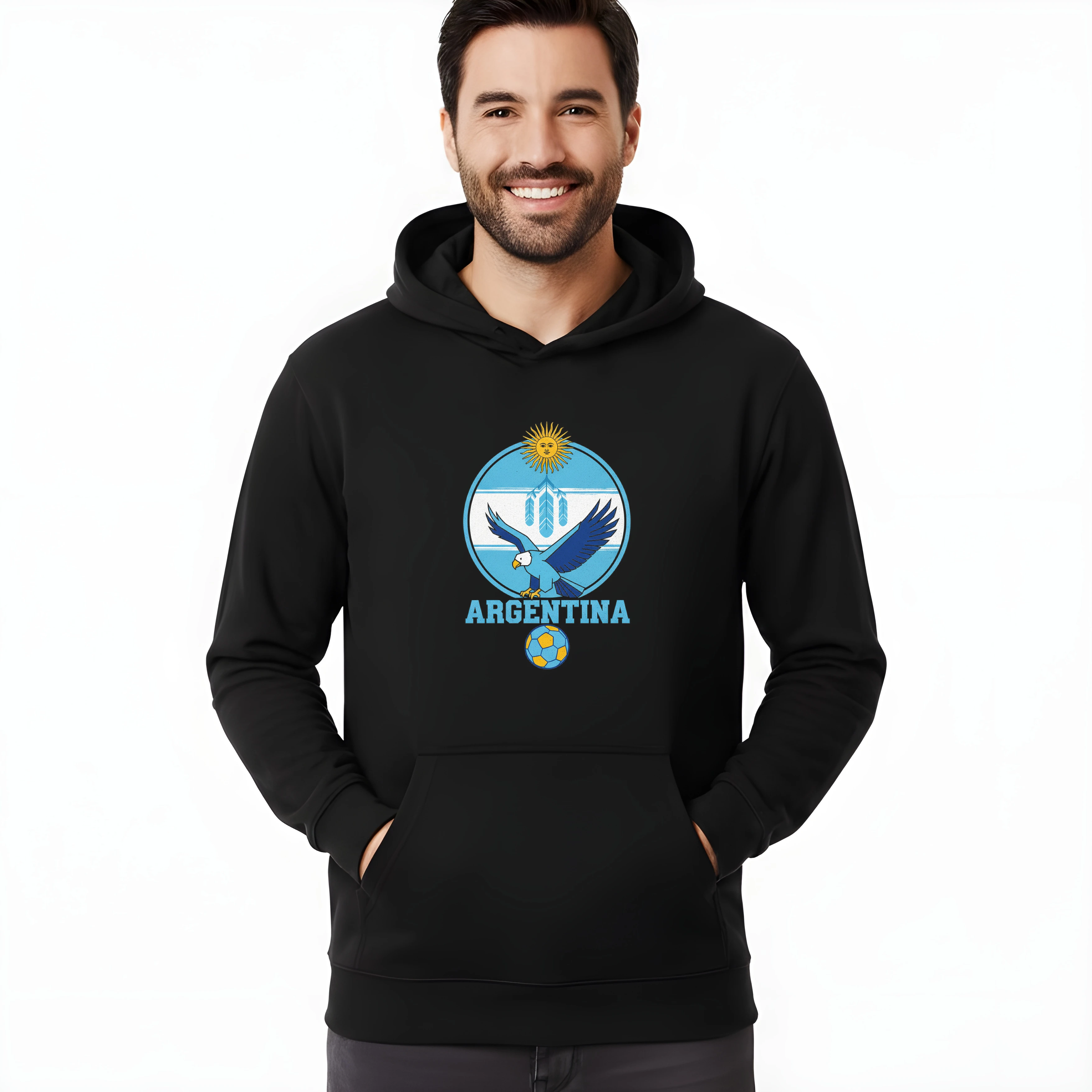 Mikina Argentína Slnečný Orol S Perím A Futbalom