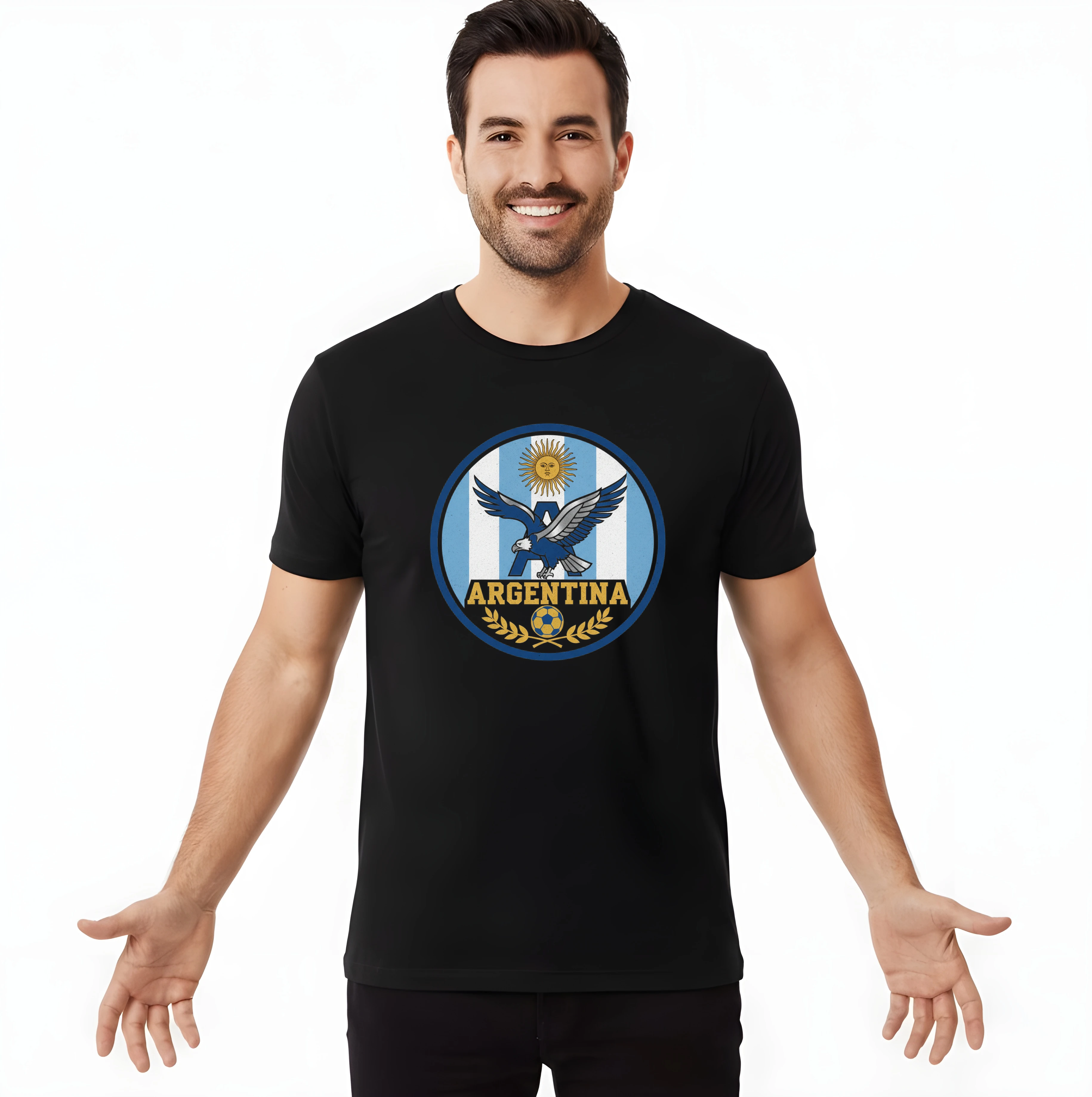 Pánske tričko Argentína Orlí Štít Futbalová Sila Slnko A Víťazná Vavrínová Koruna