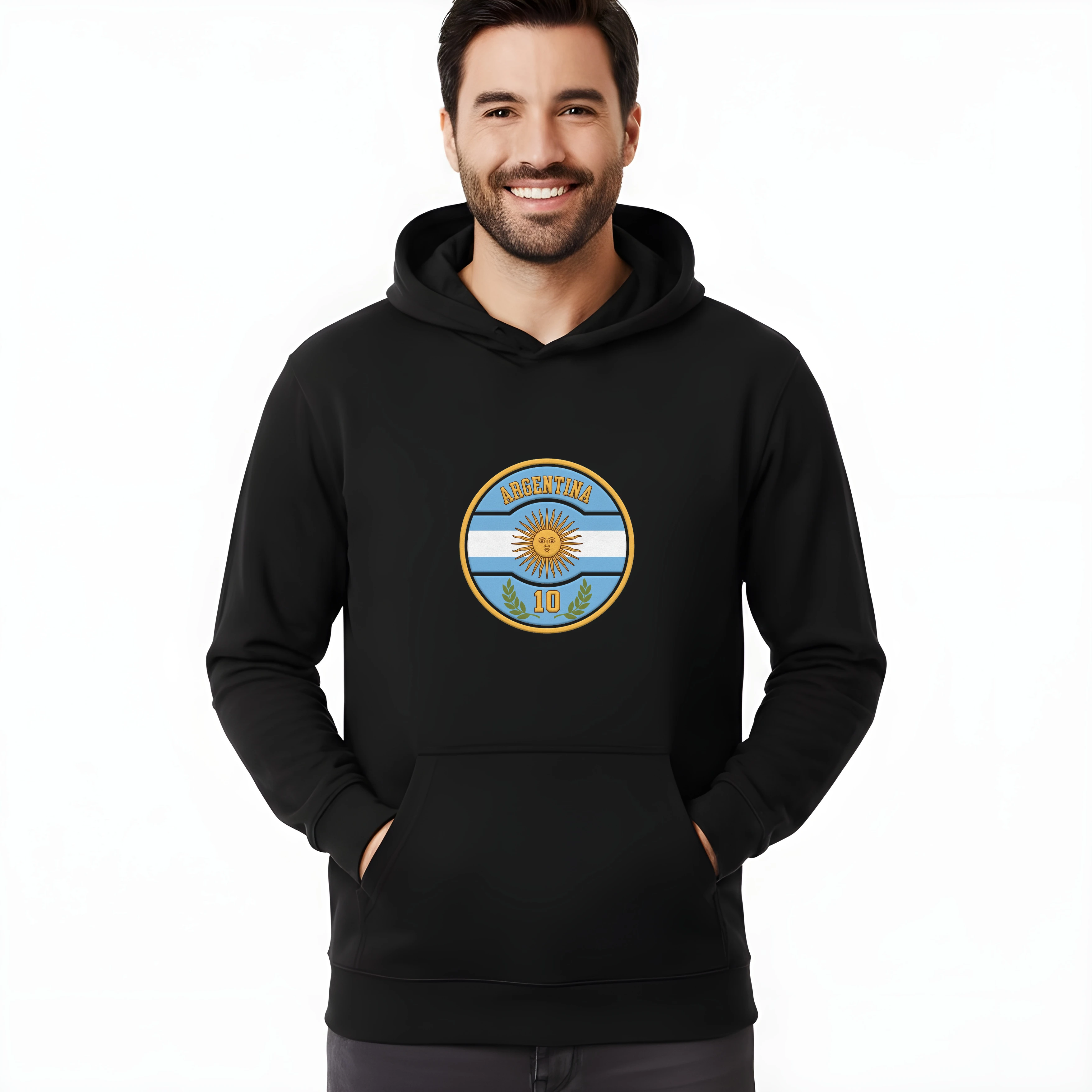 Mikina Argentína Slnko Mája A Emblém Desiatky Symbol Futbalovej Legendy