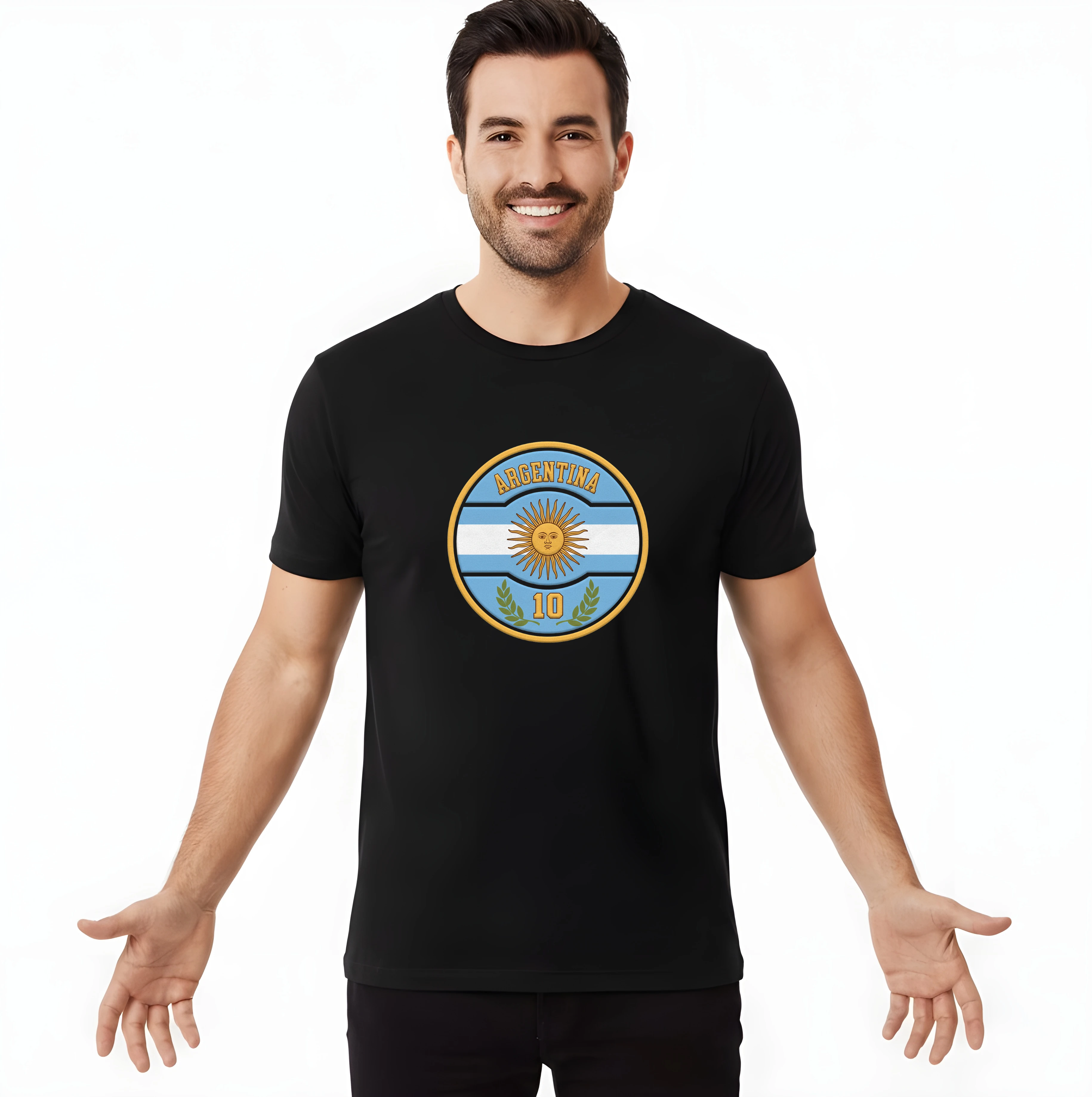 Pánske tričko Argentína Slnko Mája A Emblém Desiatky Symbol Futbalovej Legendy
