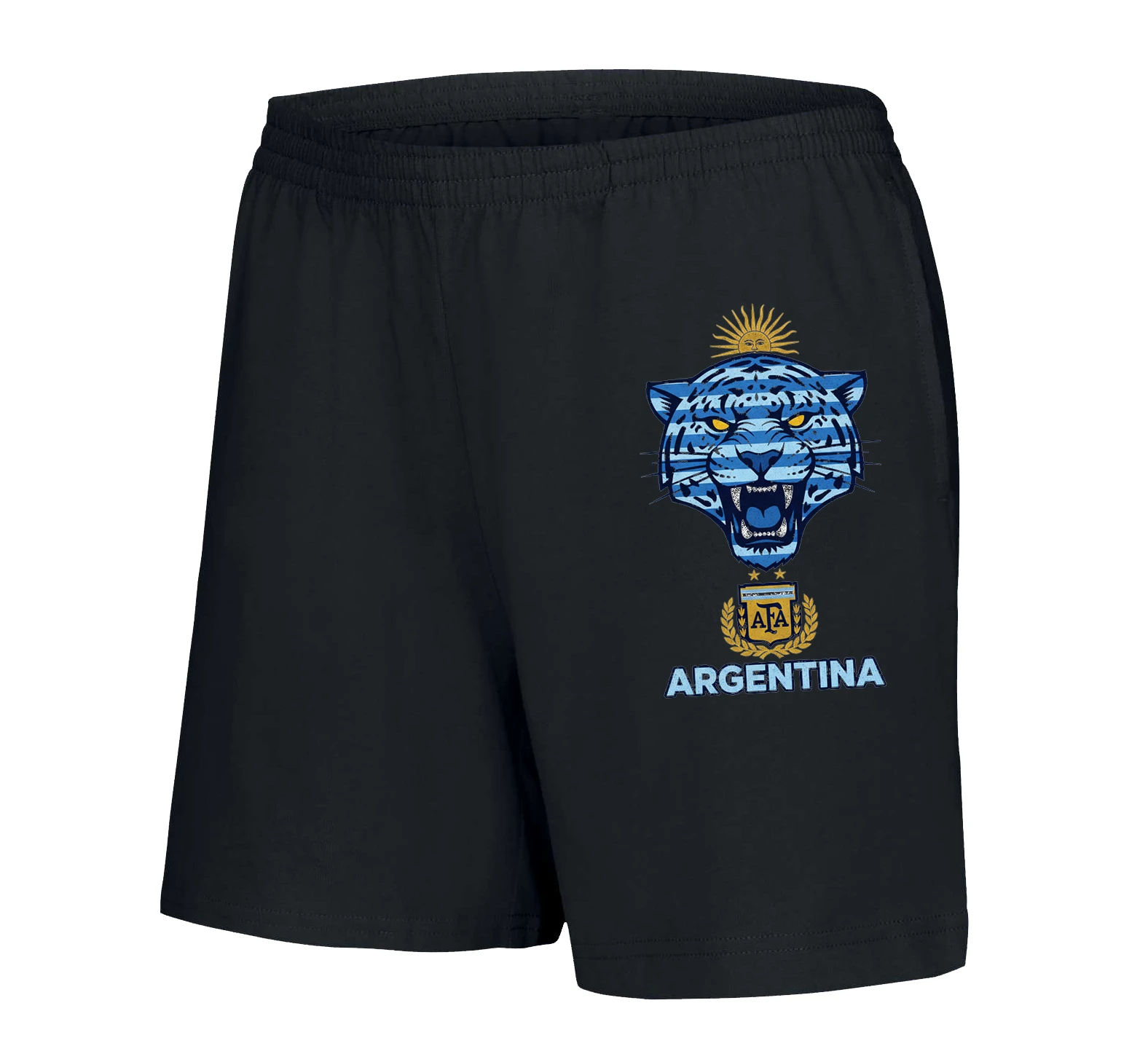 Dámske šortky Argentína Afa Divoký Modrý Tiger So Slnkom A Hrdosťou