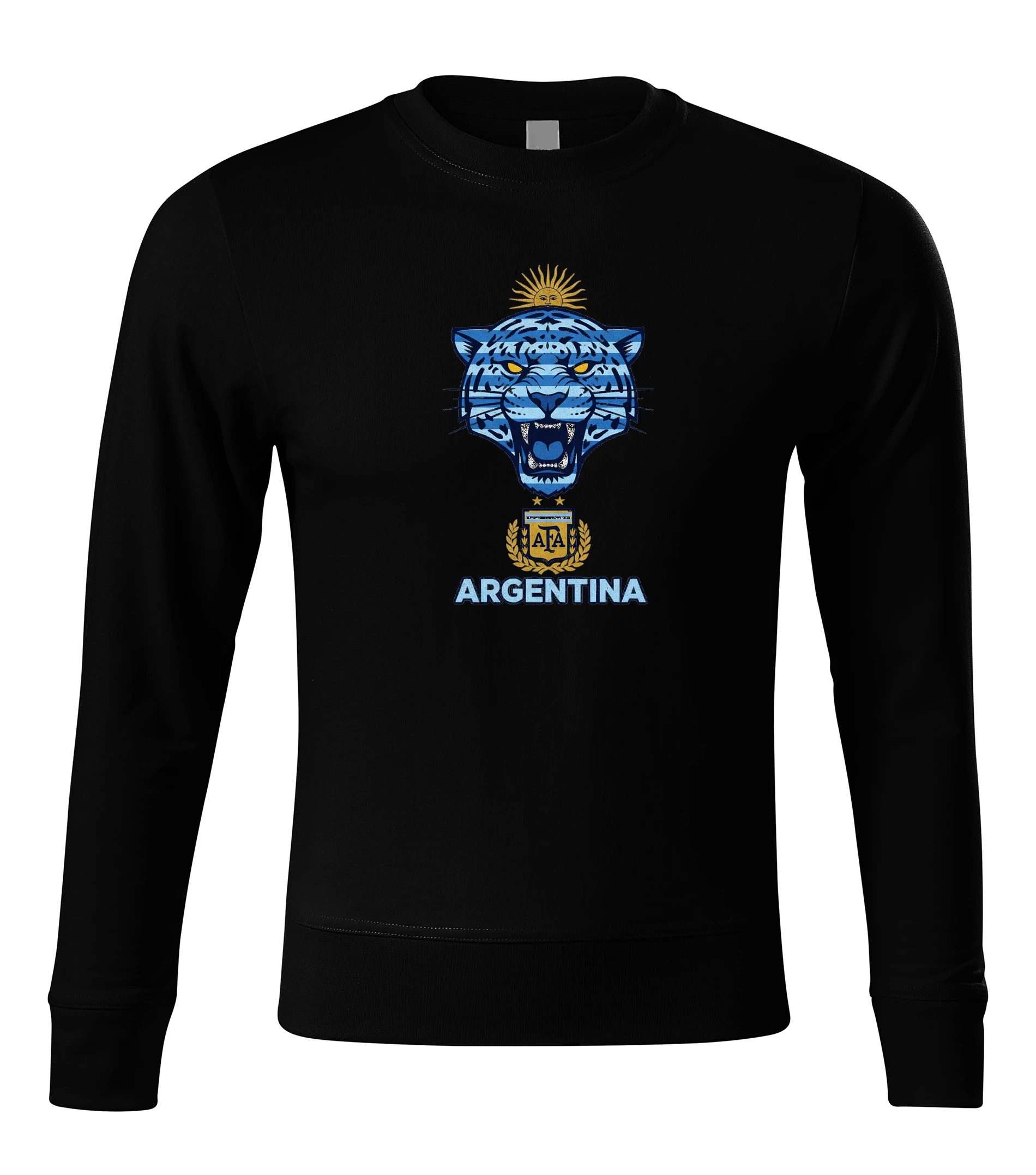 Mikina bez kapucne Argentína Afa Divoký Modrý Tiger So Slnkom A Hrdosťou