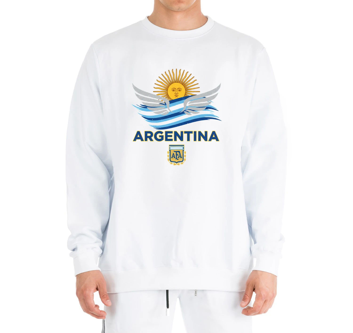 Mikina bez kapucne Slnečné Krídla Argentíny Vlna Národnej Hrdosti A Afa Emblém