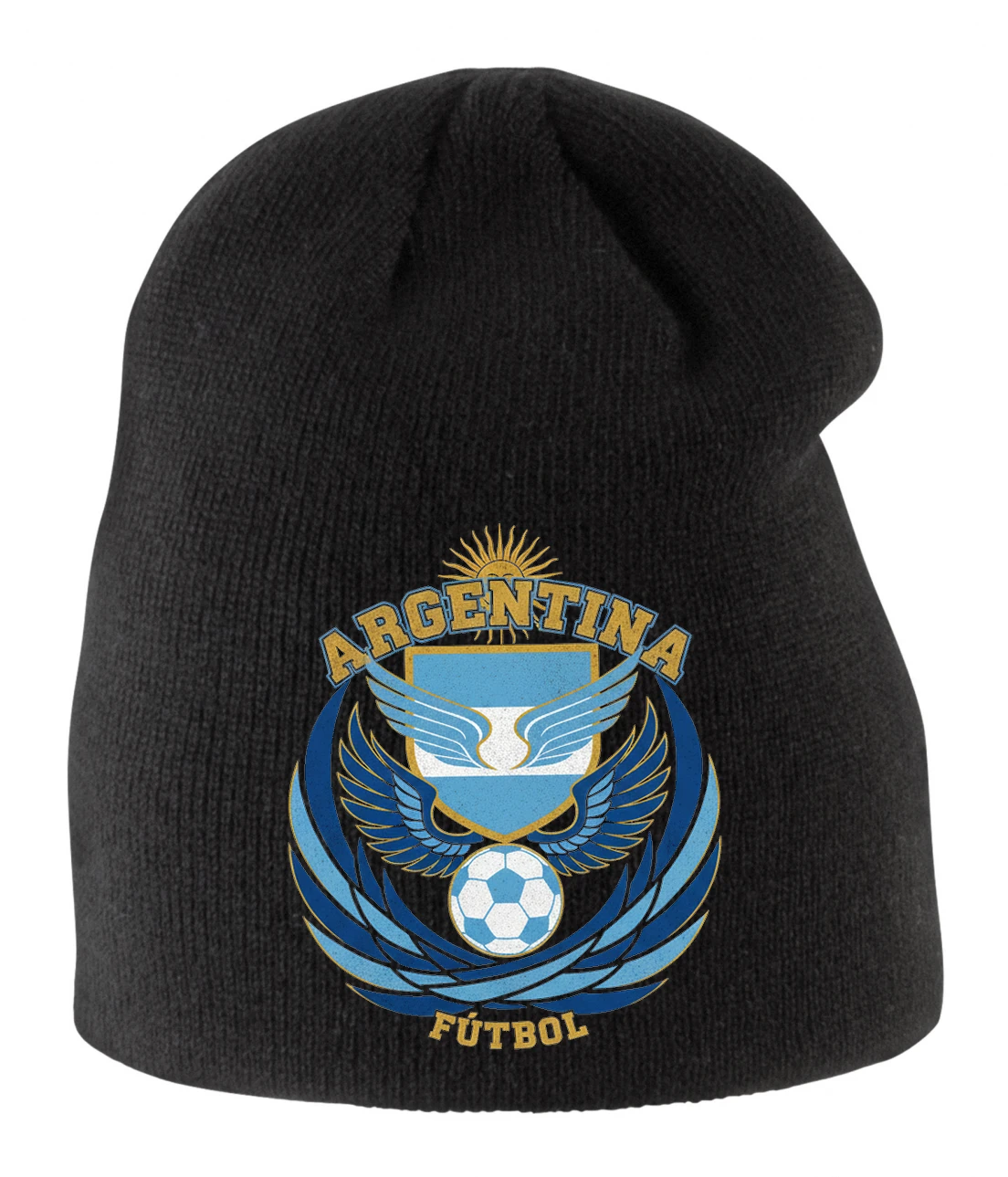 Detská zimná čiapka Argentína Futbalový Erb Okrídlený Lopta Slnko A Sila Národa