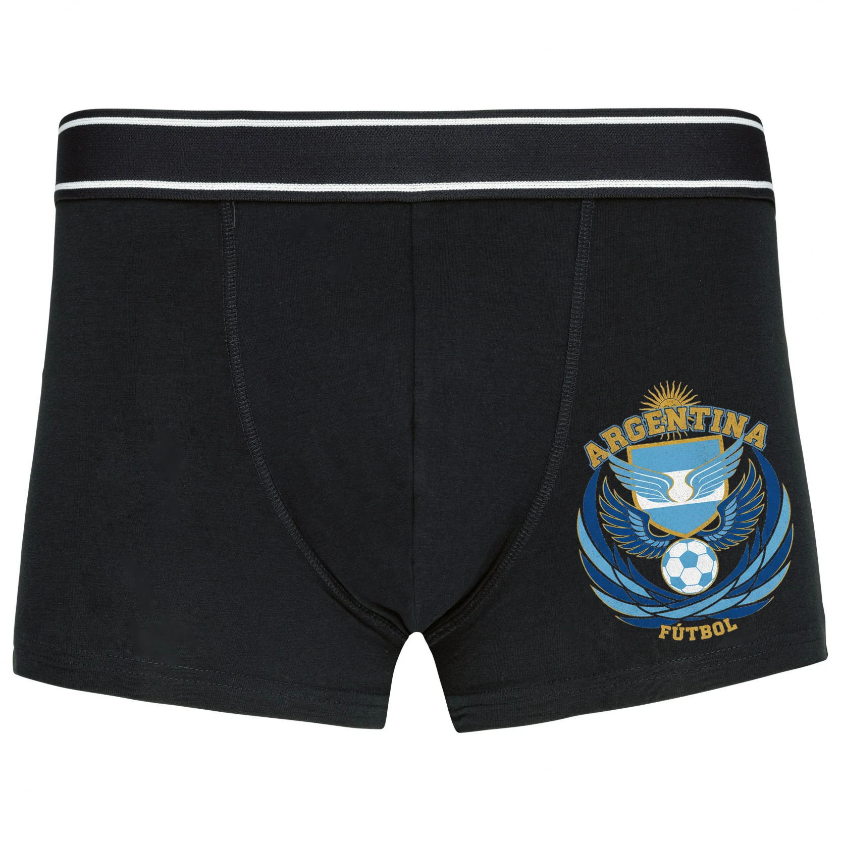 Boxerky Argentína Futbalový Erb Okrídlený Lopta Slnko A Sila Národa