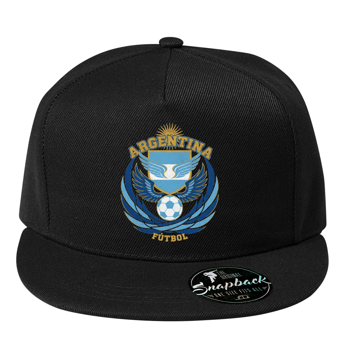 Snapback Argentína Futbalový Erb Okrídlený Lopta Slnko A Sila Národa