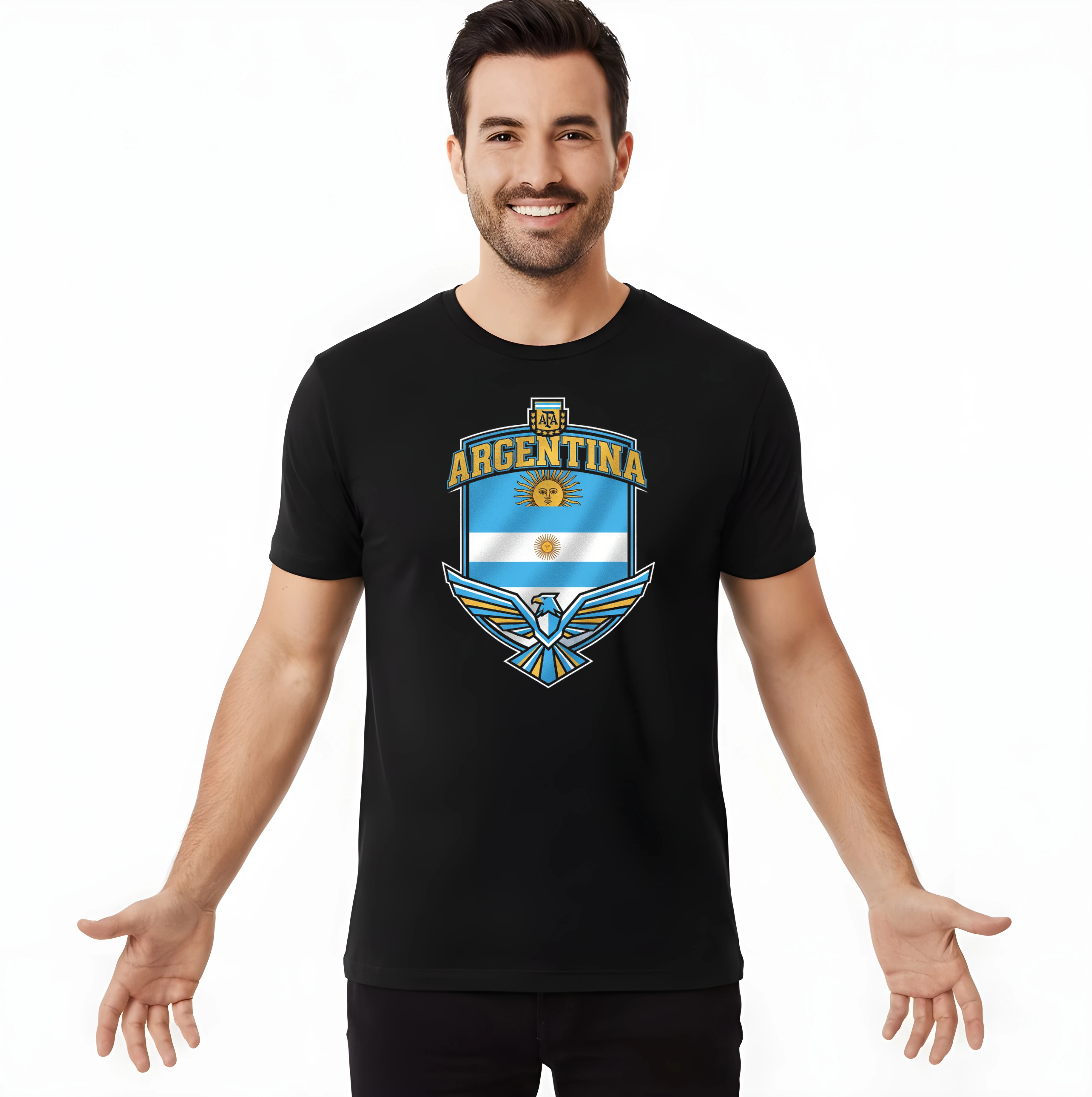 Pánske tričko Argentína Zlaté Slnko Hrdý Orol A Trikolóra V Štíte