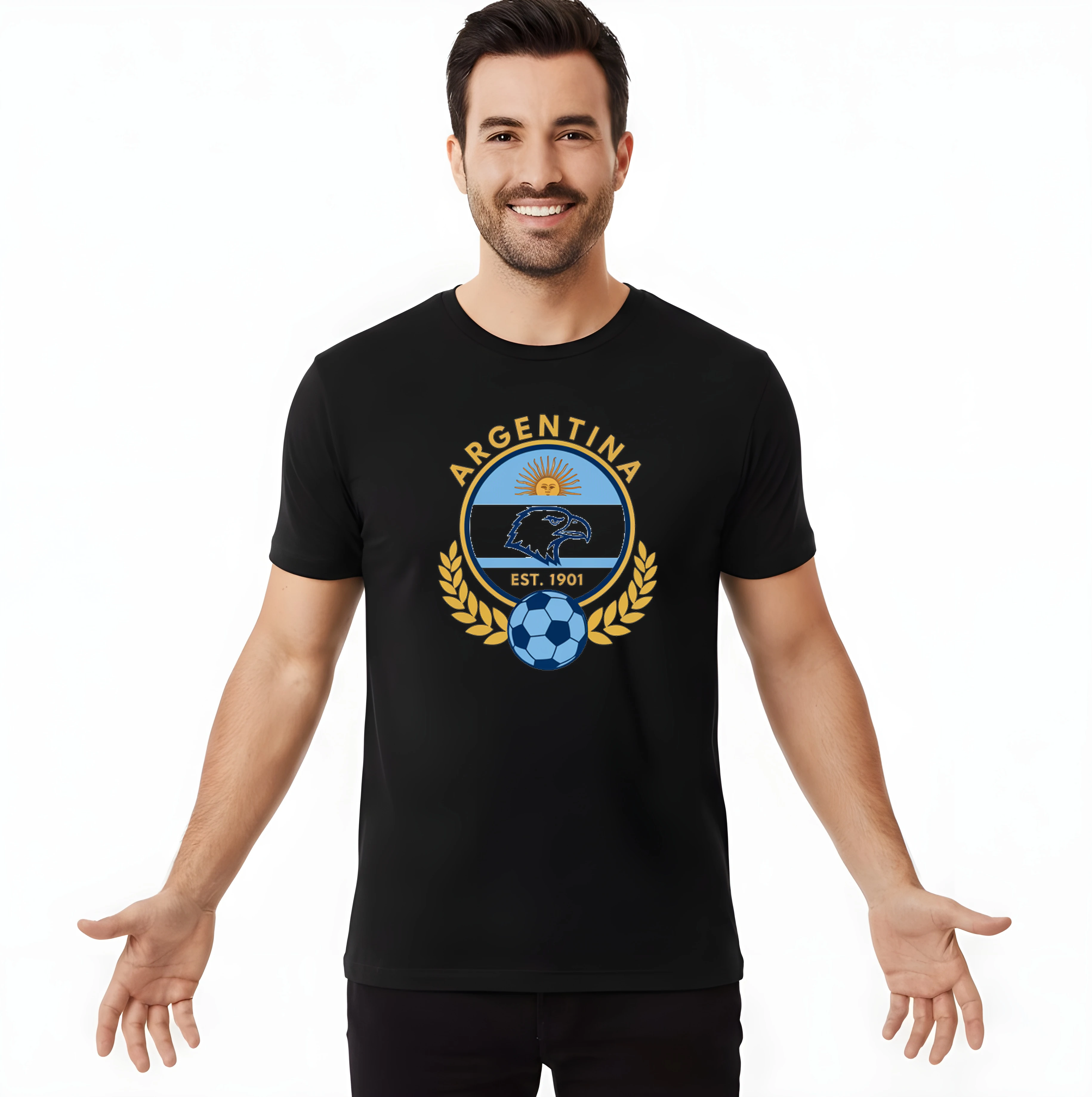 Pánske tričko Argentína Orol A Slnko Vavrínový Futbalový Odznak Založené 1901