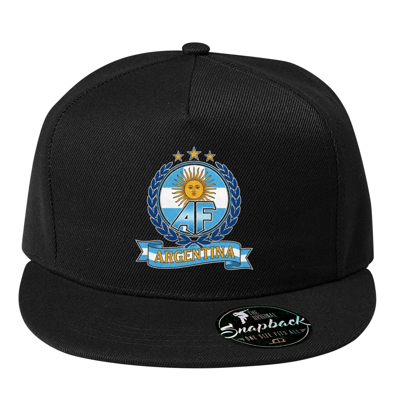Snapback Retro Futbalový Emblém S Vavrínovým Vencom A Slnkom Mája Argentína