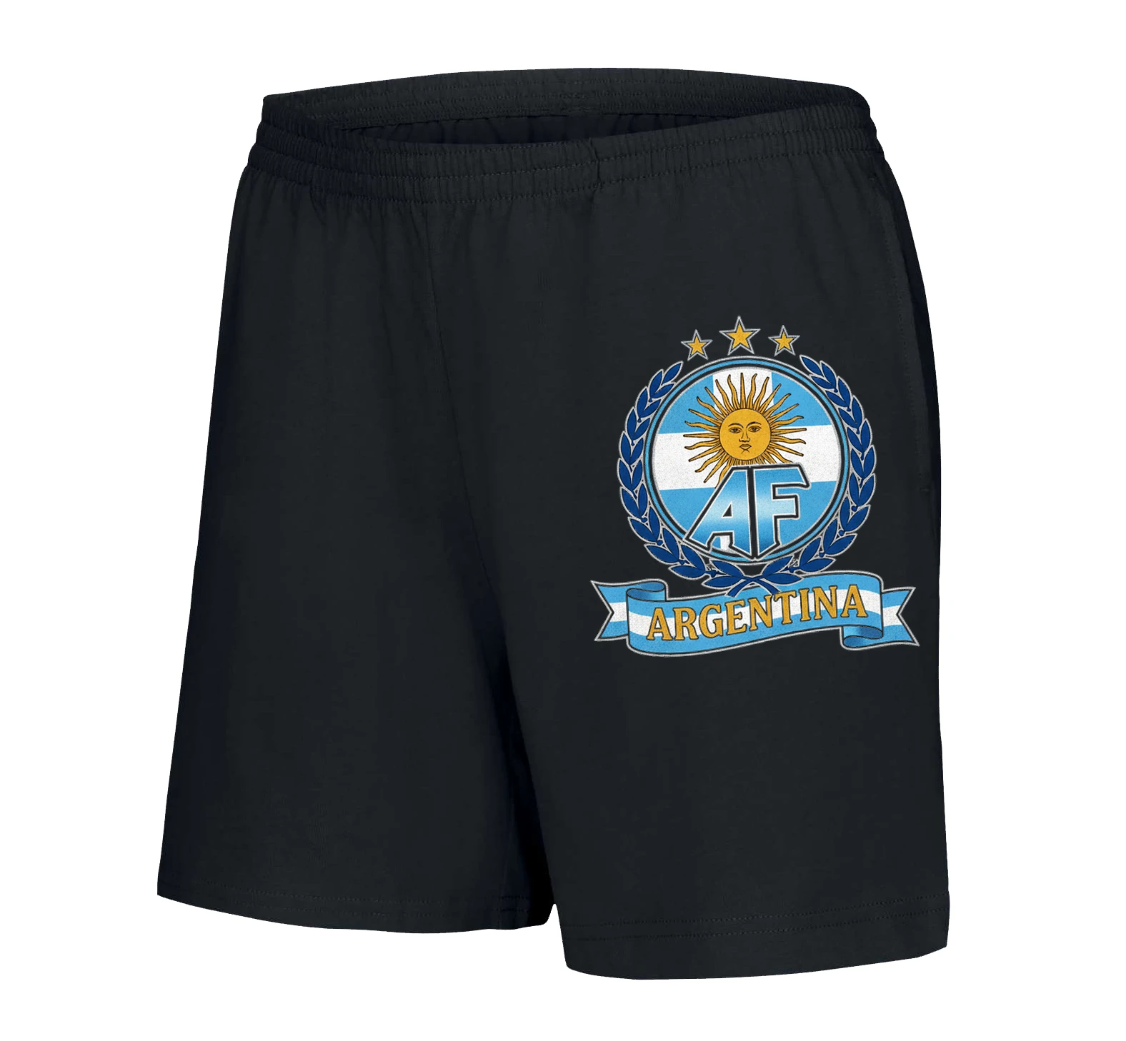 Dámske šortky Retro Futbalový Emblém S Vavrínovým Vencom A Slnkom Mája Argentína