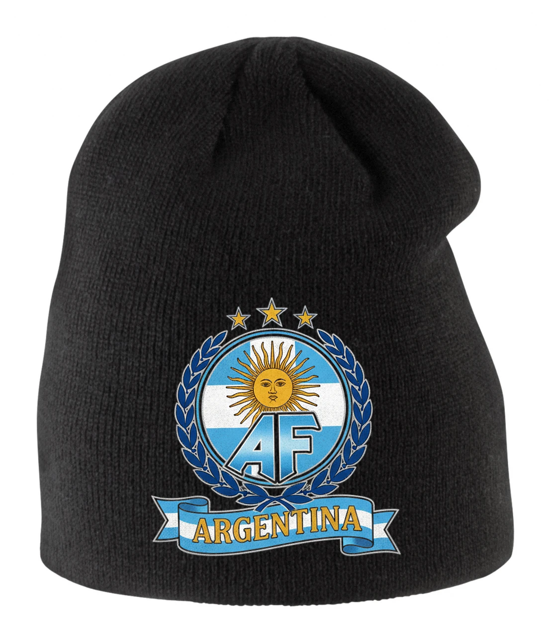 Detská zimná čiapka Retro Futbalový Emblém S Vavrínovým Vencom A Slnkom Mája Argentína